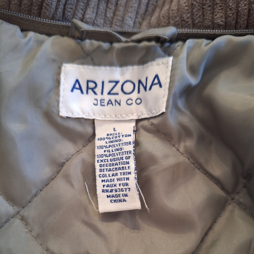 Vintage Arizona Camo Green Quilted Corduroy Jacket LG - Picture 4 of 4